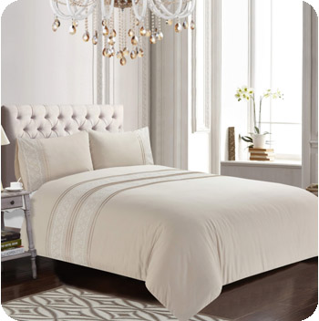 Belle Maison Charlotte Duvet Set - Natural