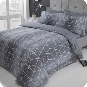 Finest Homewares Double Duvet Set Calvin - Grey