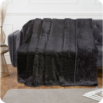 Made With Love Ribbed Throw 200 x 240cm Black