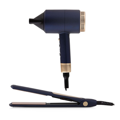Carmen Gift Hair Dryer & Straightener Twilight Blue and Champagne