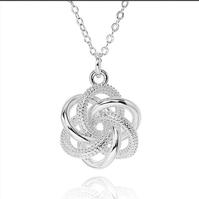 Equilibrium Love Knot Silver Plated Necklace